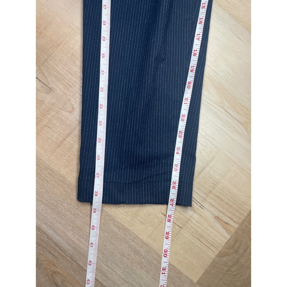 Gap Womens Navy Blue Pinstripe Elastic Waist Tapered Trousers Size 4 Pants - Picture 7 of 8